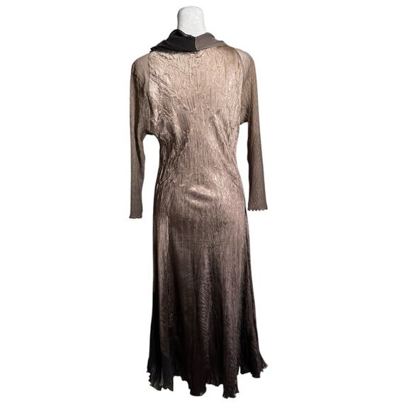 Komarov Ombre Maxi Long Sleeve Cowl Neck Dress sz L - Picture 7 of 13